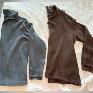 Polo Men's Gray and Brown Zip-Up Sweaters